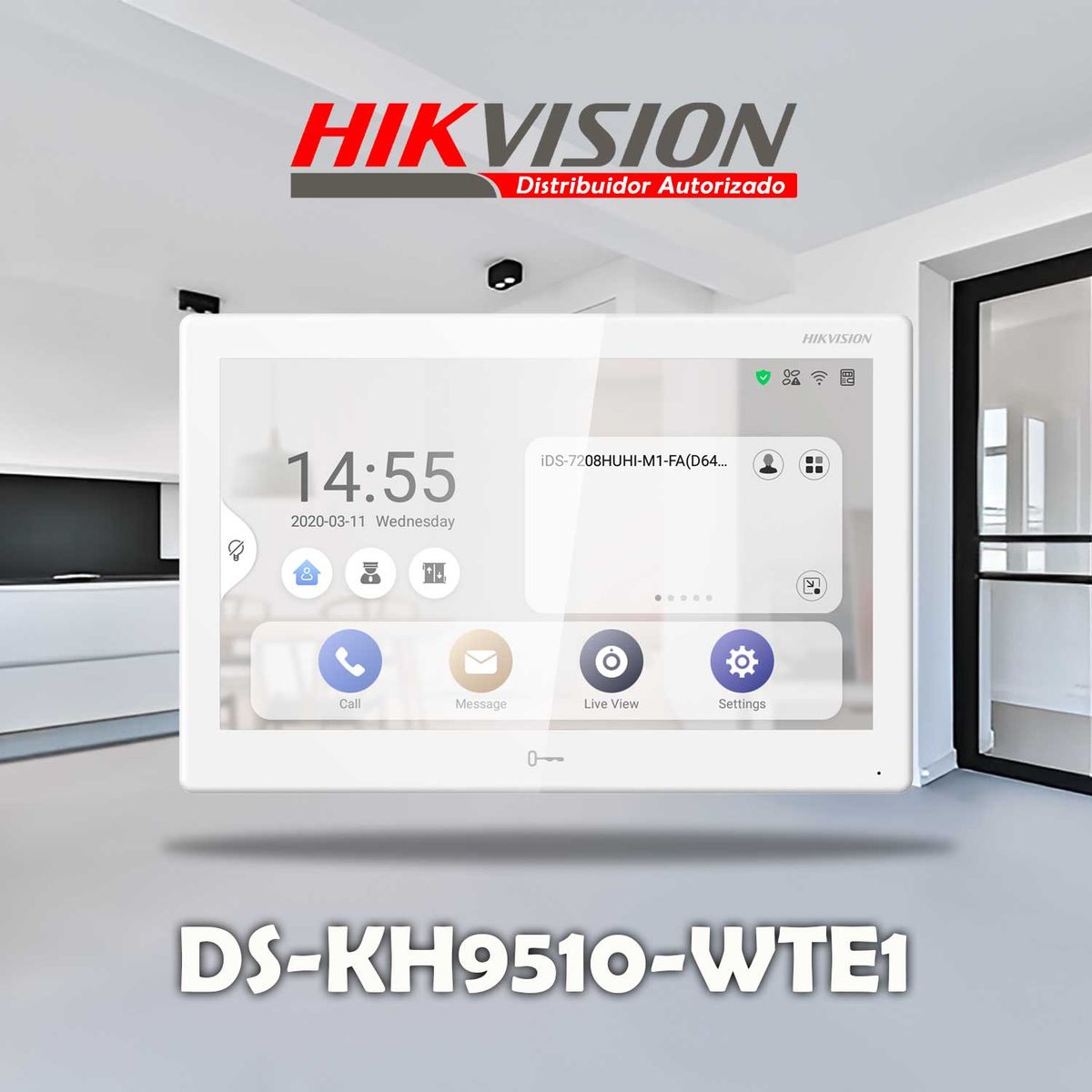 HIKVISION - Monitor para Videoportero DS-KH9510-WTE1 Hikvision Pantalla táctil 10 Control App