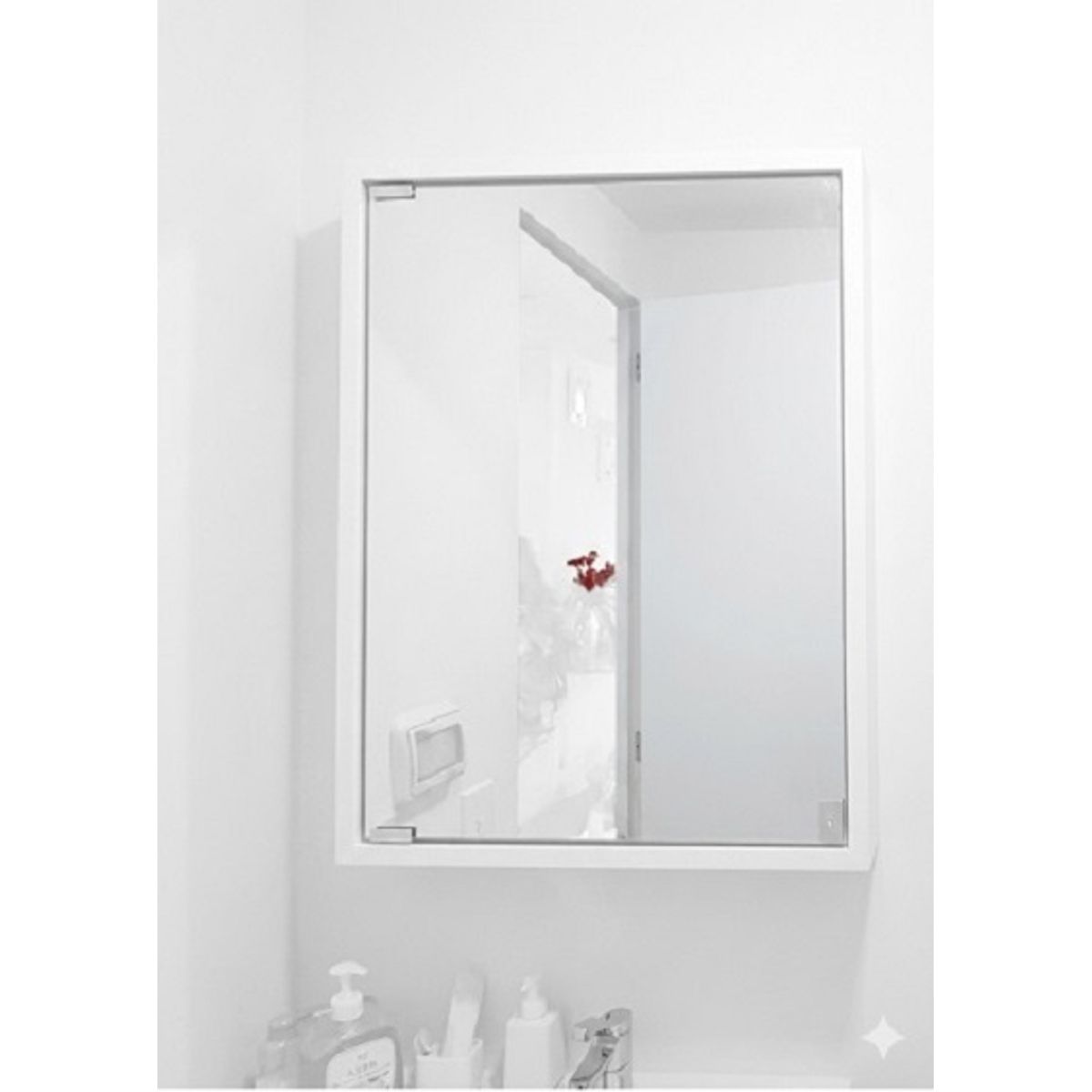 PELIKANO - mueble organizador con espejo blanco armado y listo