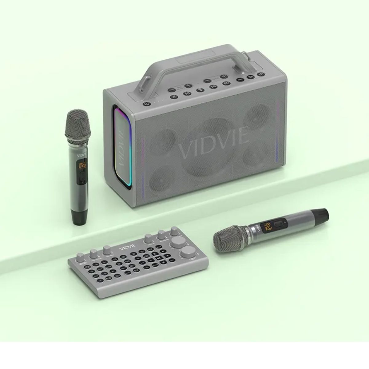 VIDVIE - Parlante Karaoke Vidvie XL-SP924 200W Incluye 2 Micrófonos Inalámbricos y Batería 20000mAh