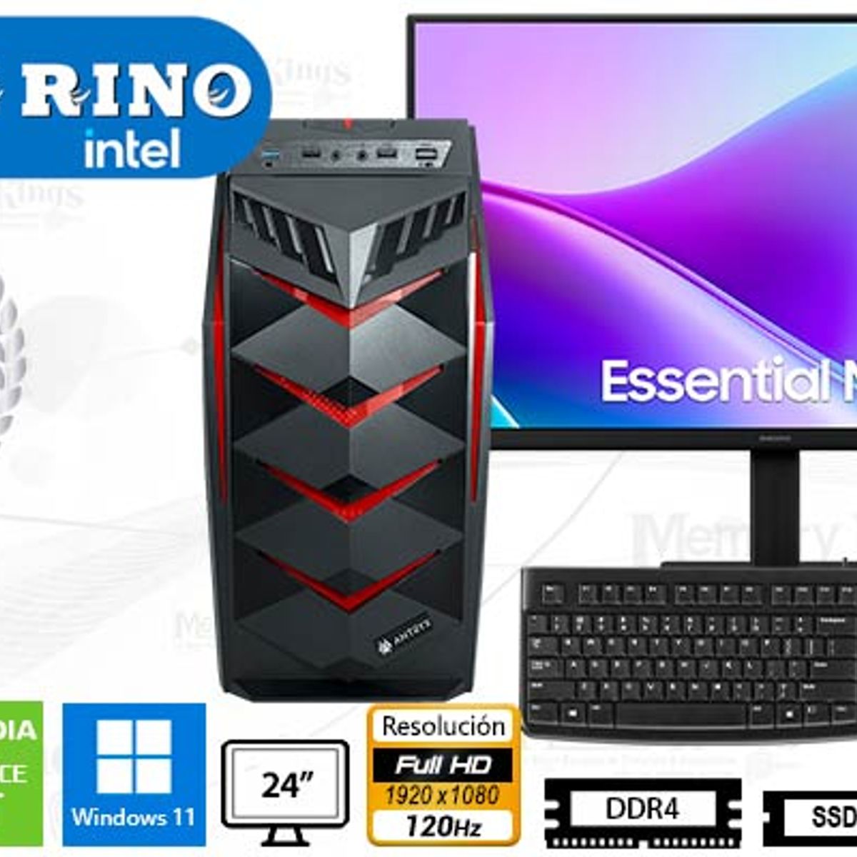 INTEL - Computadora Intel Core i7-12700F 16GB 512GB SSD 24.5" RTX 3050 6GB Windows 11 Pro