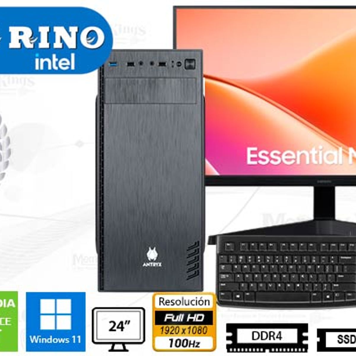 INTEL - Computadora Intel Core i7-12700F 16GB 512GB SSD 27" RTX 3050 6GB Windows 11 Pro