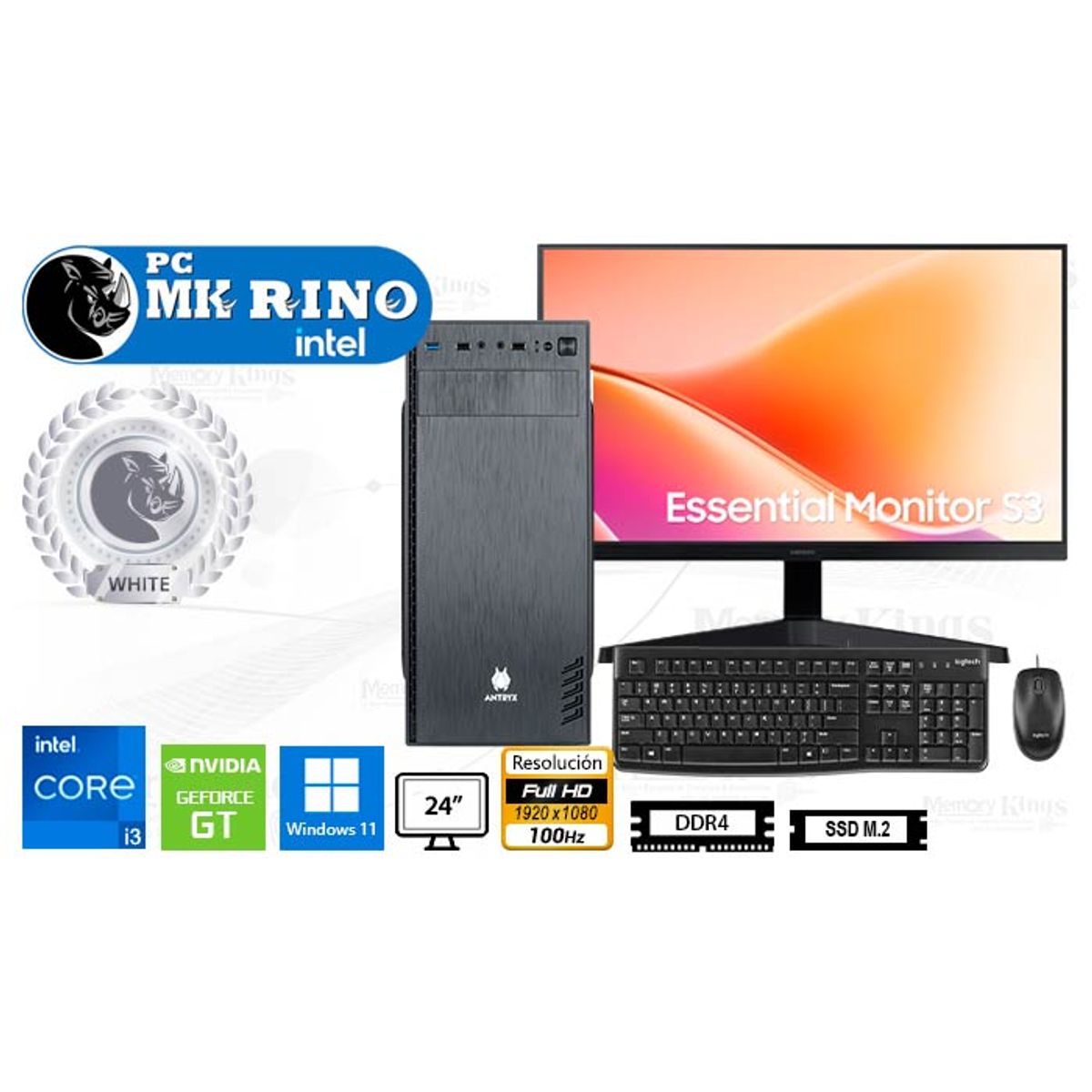 INTEL - Computadora Intel Core i7-12700F 16GB 512GB SSD 27" RTX 3050 6GB Windows 11 Pro