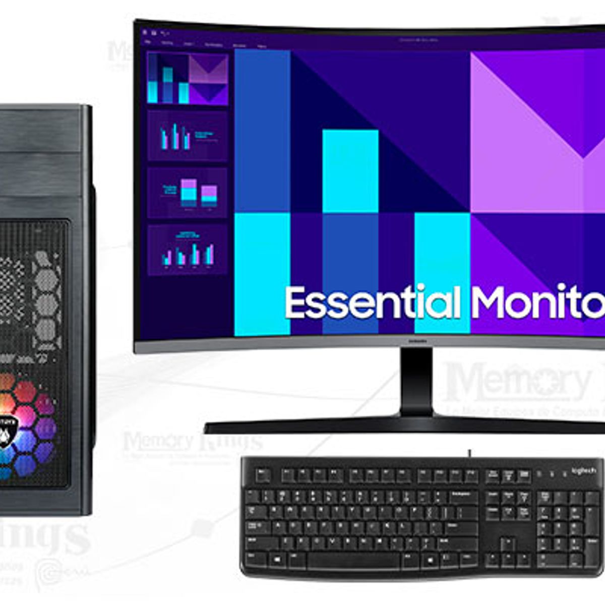 INTEL - Computadora Intel Core i3-12100F 16GB 512GB SSD 24" GT 710 2GB Windows 11 Pro