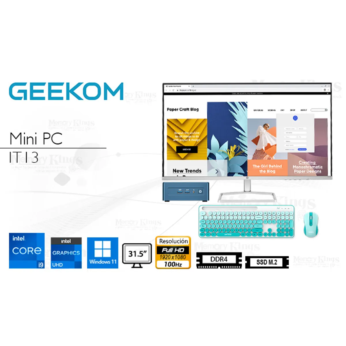 INTEL - Computadora Intel Core i9-13900HK 16GB 1TB SSD 32" Intel UHD Windows 11 Pro