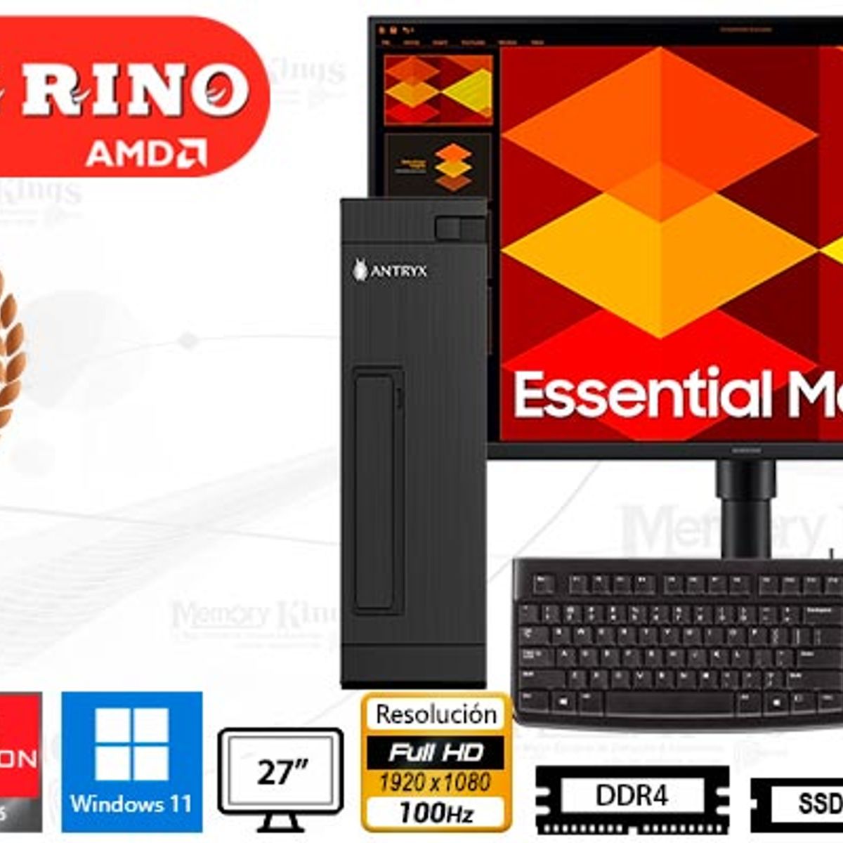 INTEL - Computadora Intel Core Ultra 7 265F 16GB 512GB SSD 24" RTX 3050 6GB Windows 11 Pro