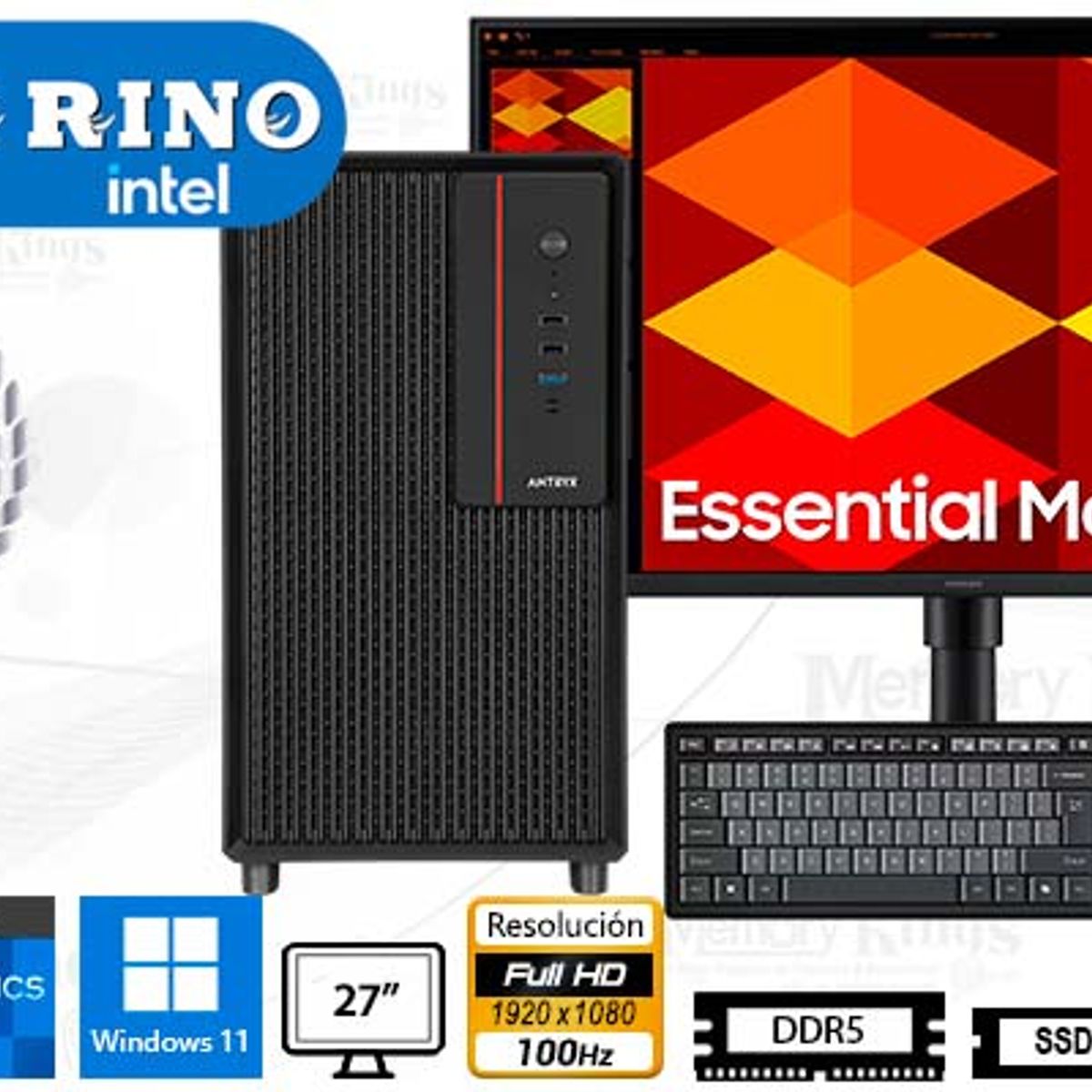 INTEL - Computadora Intel Core i7-12700 16GB 1TB SSD 27" Intel UHD 730 Windows 11 Pro