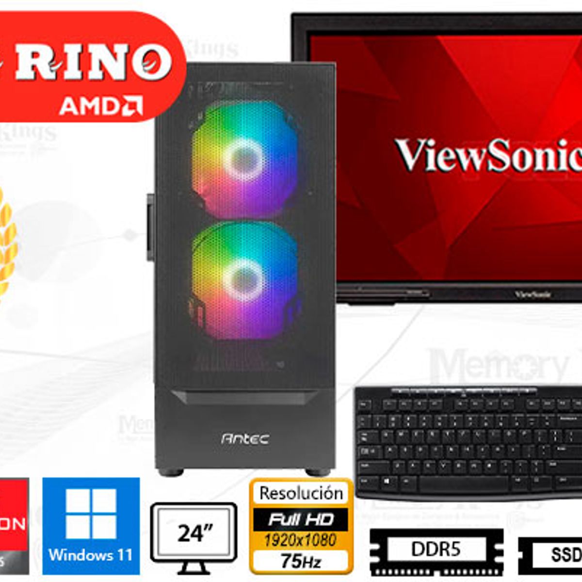 INTEL - Computadora Intel Core Ultra 7 265F 16GB 512GB SSD 24.5" RTX 3050 6GB Windows 11 Pro