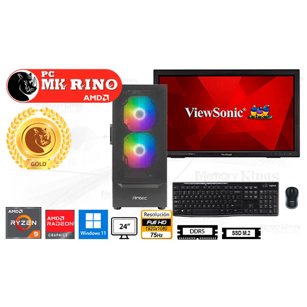 INTEL - Computadora Intel Core Ultra 7 265F 16GB 512GB SSD 24.5" RTX 3050 6GB Windows 11 Pro