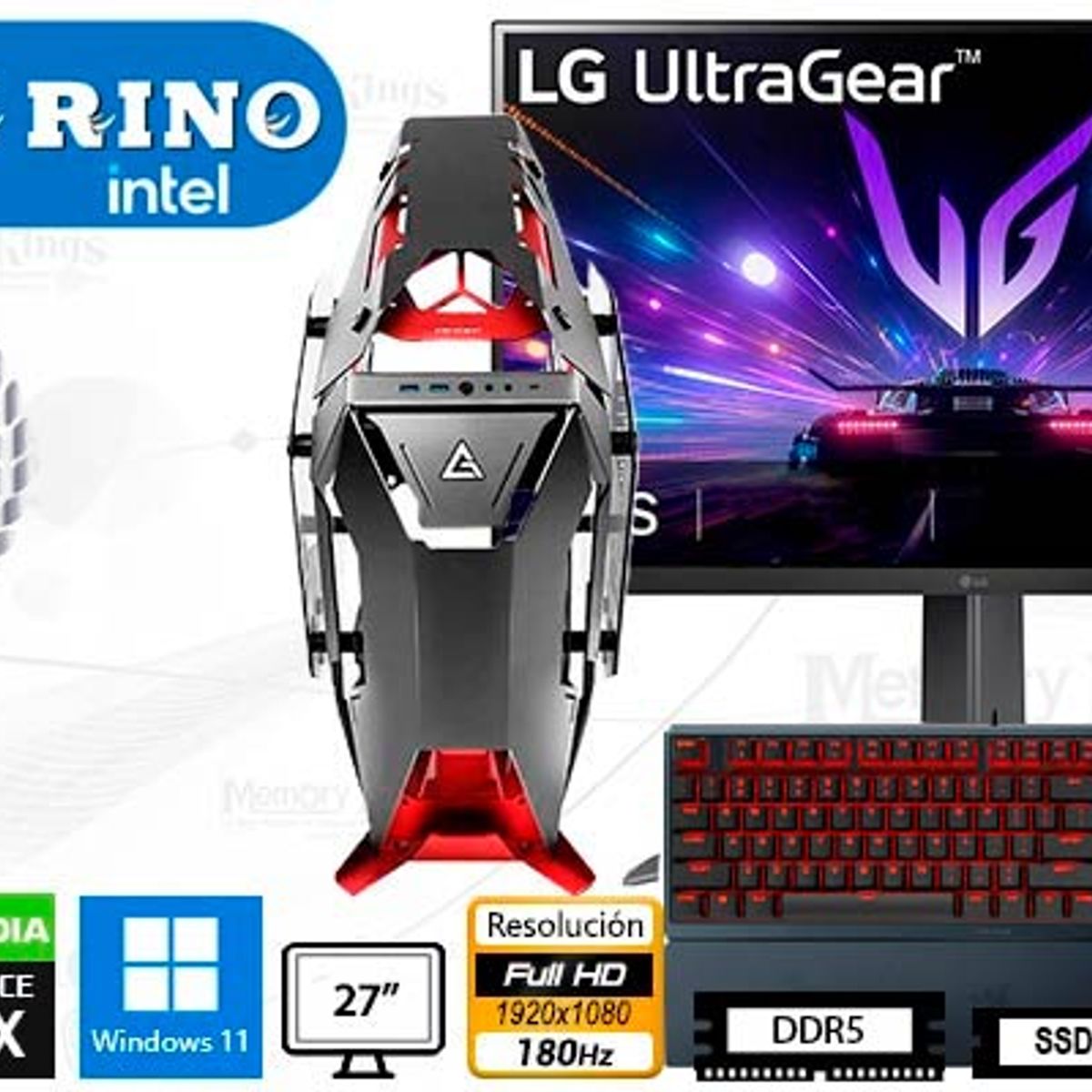 INTEL - Computadora Intel Core Ultra 7 265F 16GB 512GB SSD 27" RTX 3050 6GB Windows 11 Pro