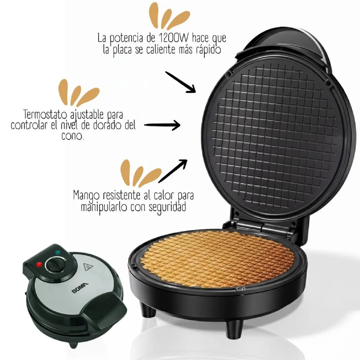 GENERICO - Máquina para Hacer Conos de Helado BM-2010CC - Negro