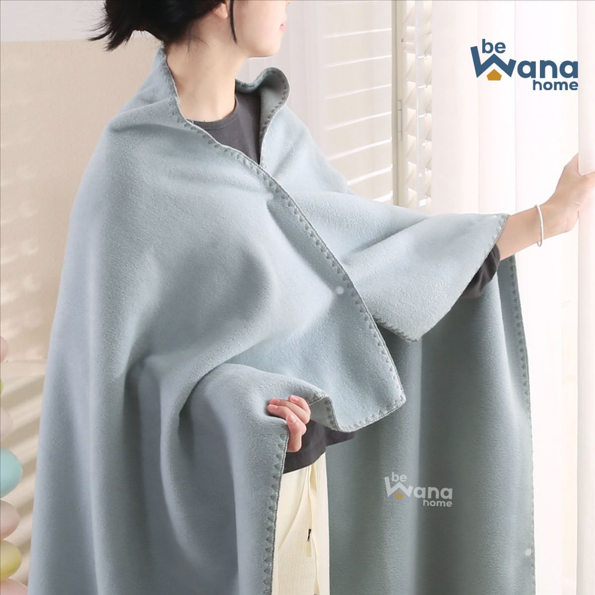 CASATEX - Manta CHAL 1 pieza de 100cm  x150 cm  Blue