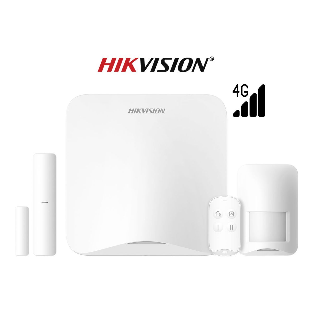 Hikvision - Kit Antirrobo AX HOME DS-PA201PS-KIT-16WBA-LA Hikvision 4G 16 Zonas Panel PIR Contacto Control