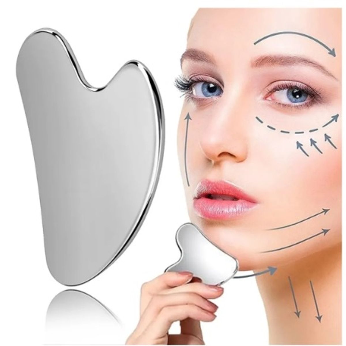 GENERICO - Gua Sha Acero Inoxidable Masaje Facial