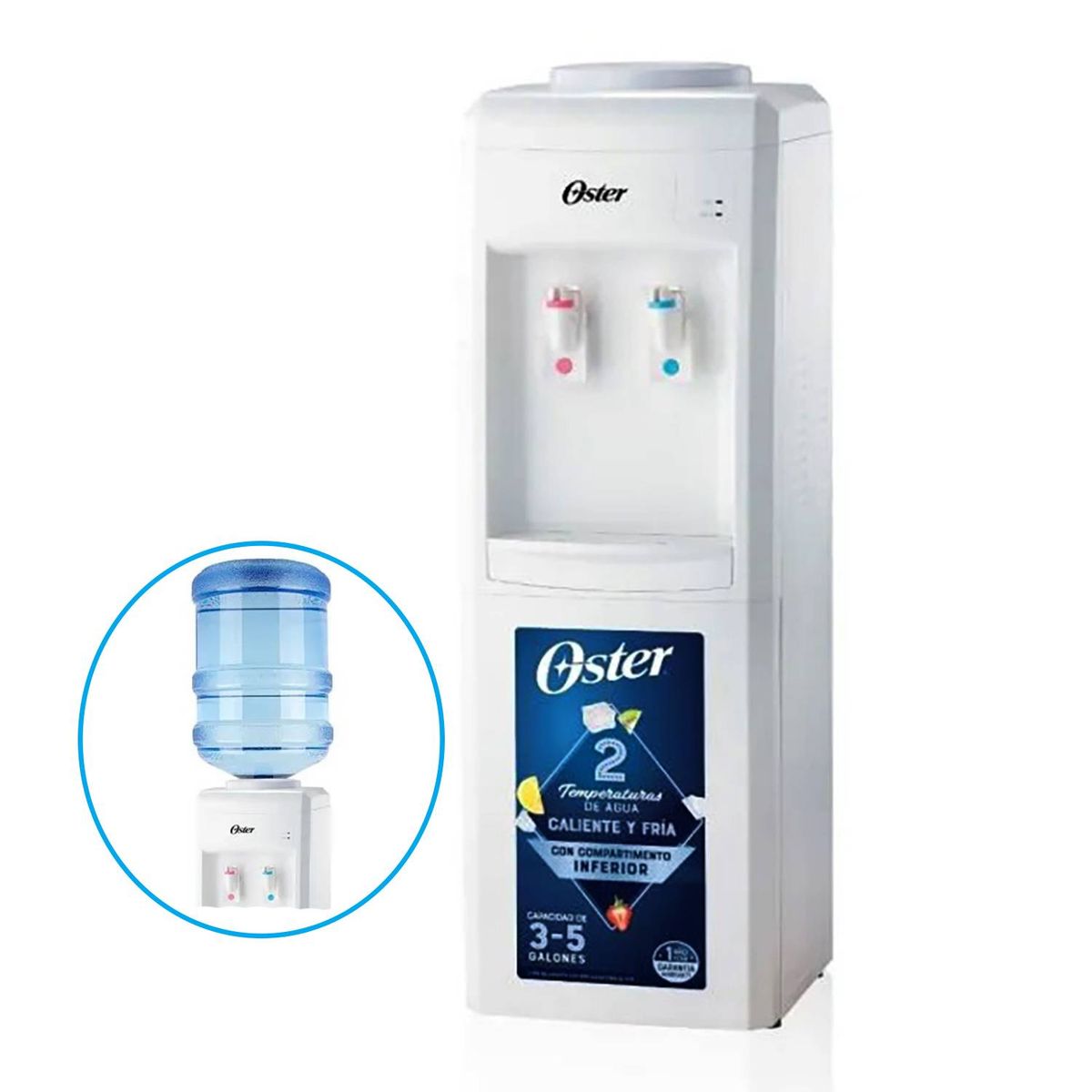 OSTER - Dispensador de Agua Oster 35 Galones OS-PWDA8001W - Blanco