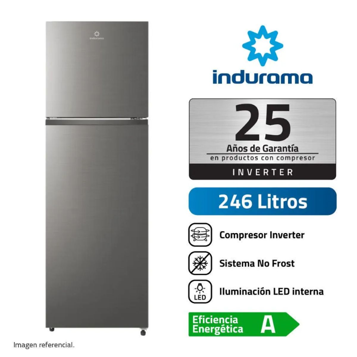 INDURAMA - Refrigeradora Indurama RI-389I 246L No Frost Croma