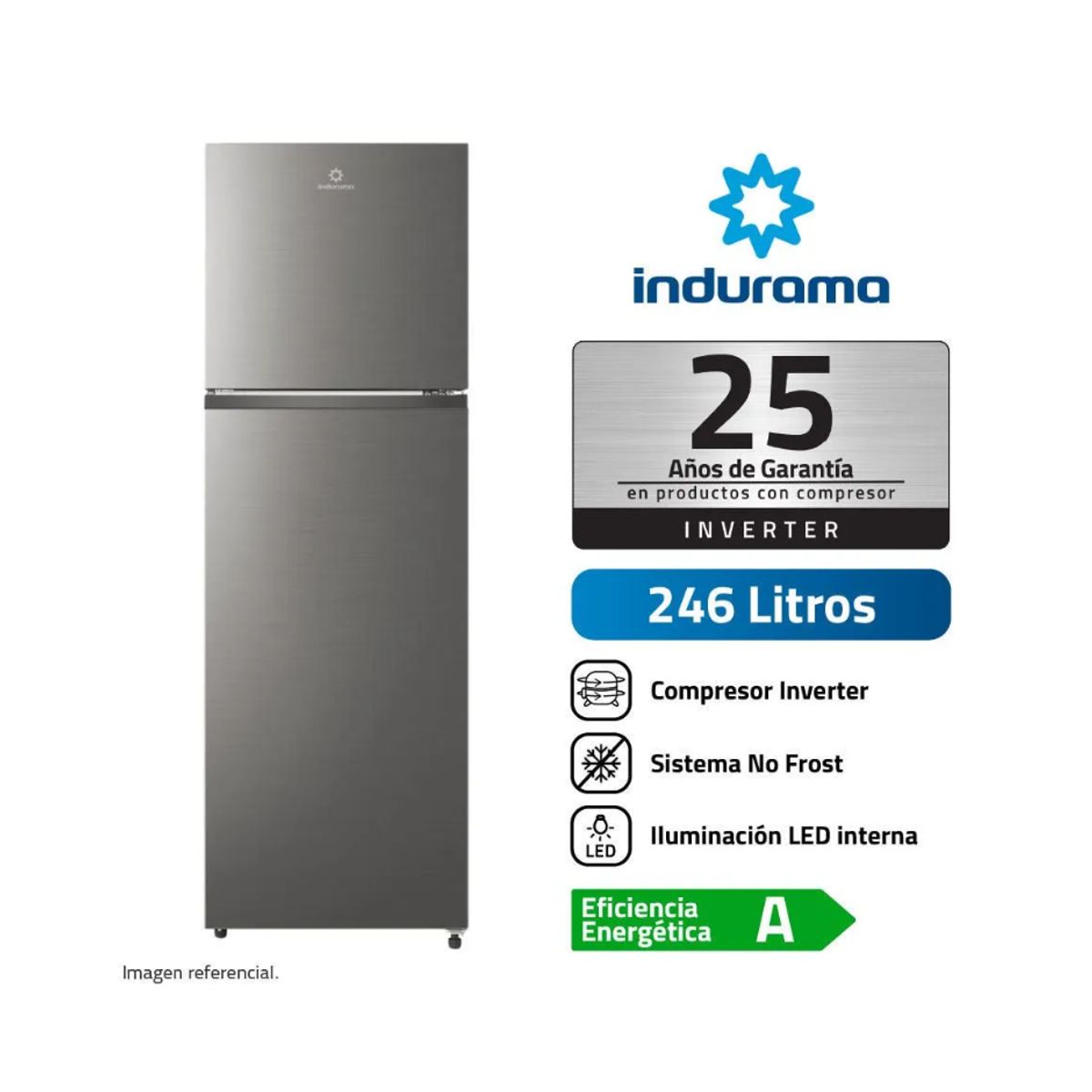 INDURAMA - Refrigeradora Indurama RI-389I 246L No Frost Croma