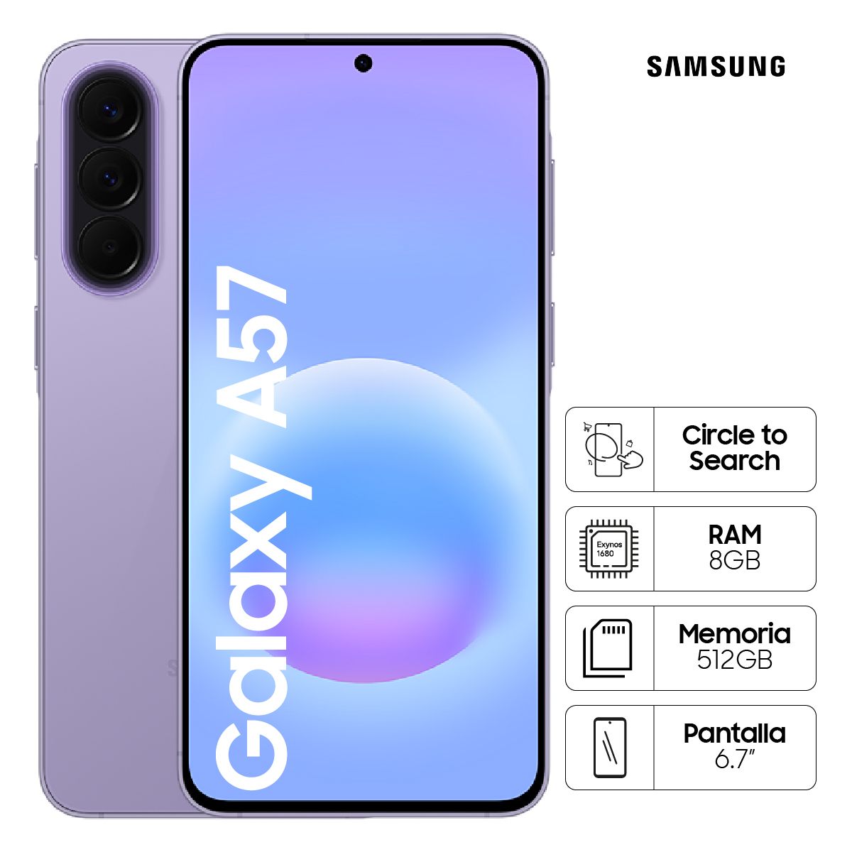 SAMSUNG - Celular Samsung  Galaxy A57 512GB Violet