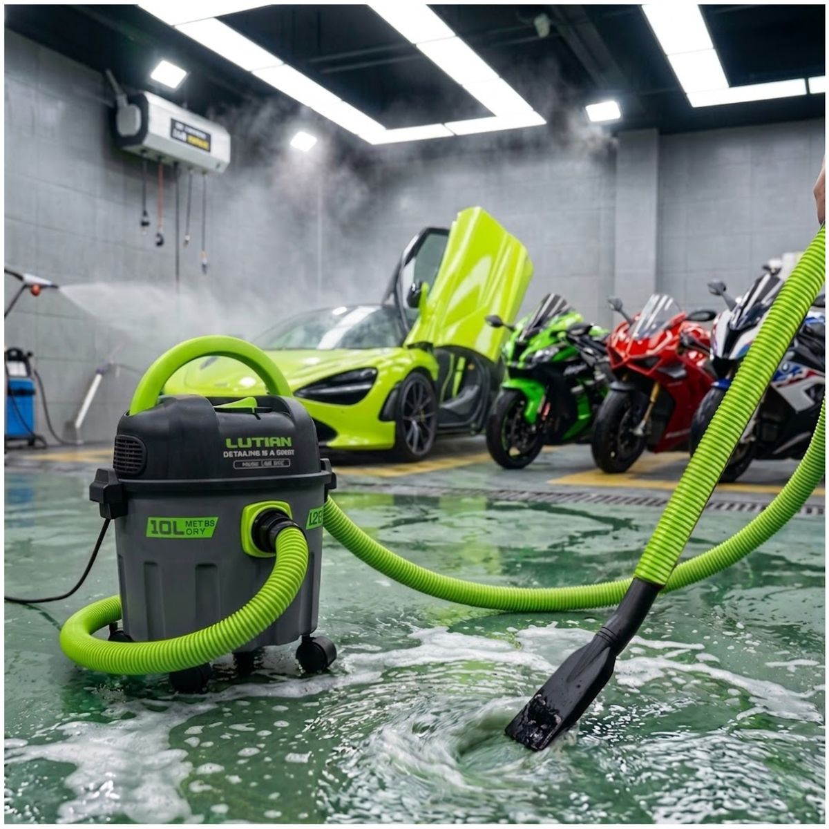 GENERICO - Aspiradora sopladora de polvo y liquido 10 litros 1200W LUTIAN PREMIUM LCT-1200-10