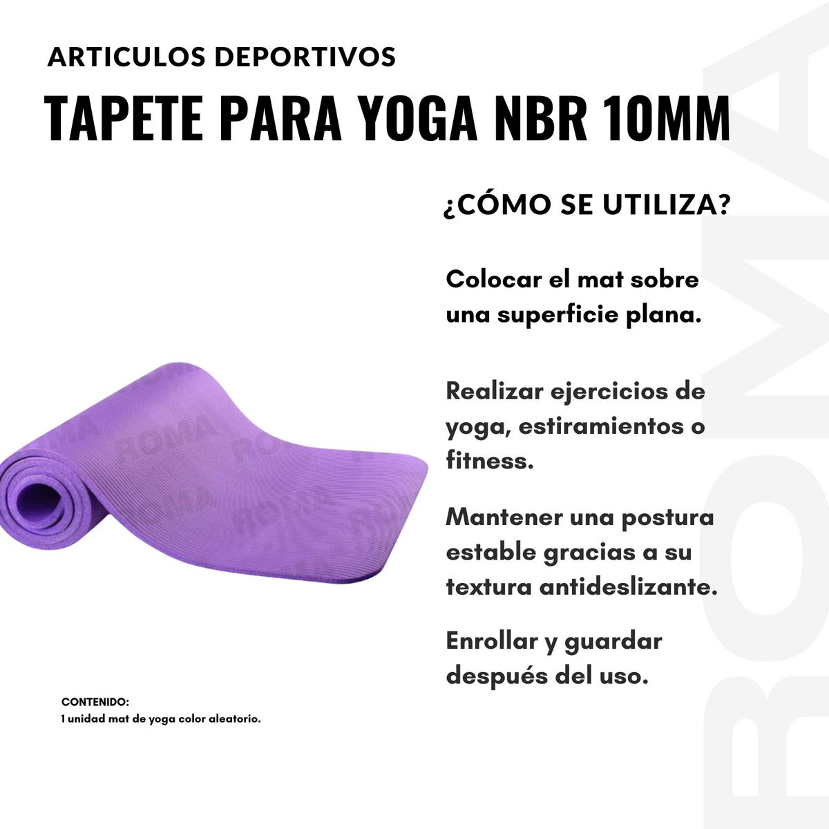 GENERICO - TAPETE PARA YOGA NBR 10 MM