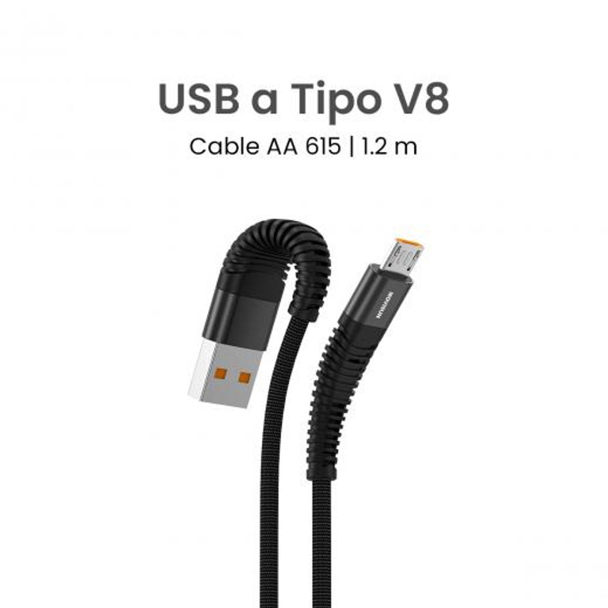 MOVISUN - Cable carga rápida y datos MOVISUN USB a V8 micro USB AA 615 1.2m 12W Protección Antidoblez Recubrimiento Tela Reforzada