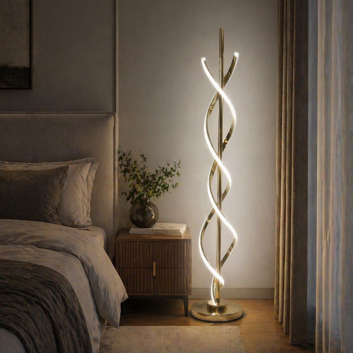 GENERICO - LAMPARA DE PISO LED DIDO SPIRAL