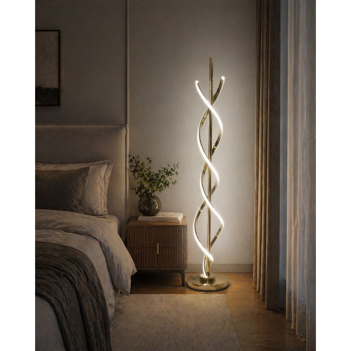 GENERICO - LAMPARA DE PISO LED DIDO SPIRAL