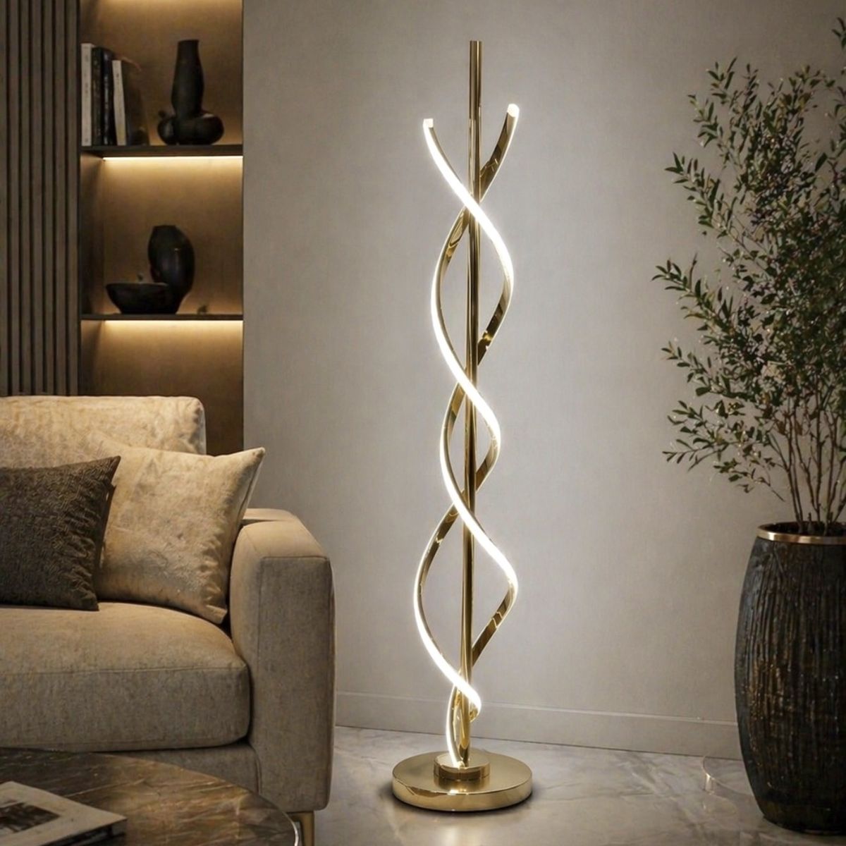 GENERICO - LAMPARA DE PISO LED DIDO SPIRAL