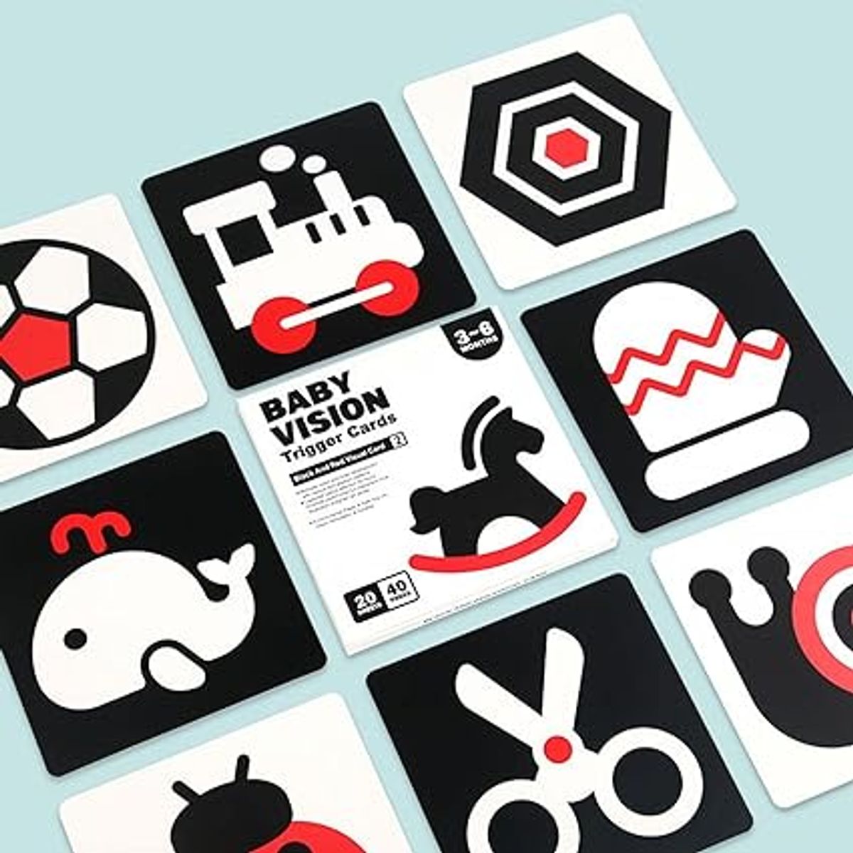 GENERICO - Tarjetas de estimulación visual para bebés 3-6 meses