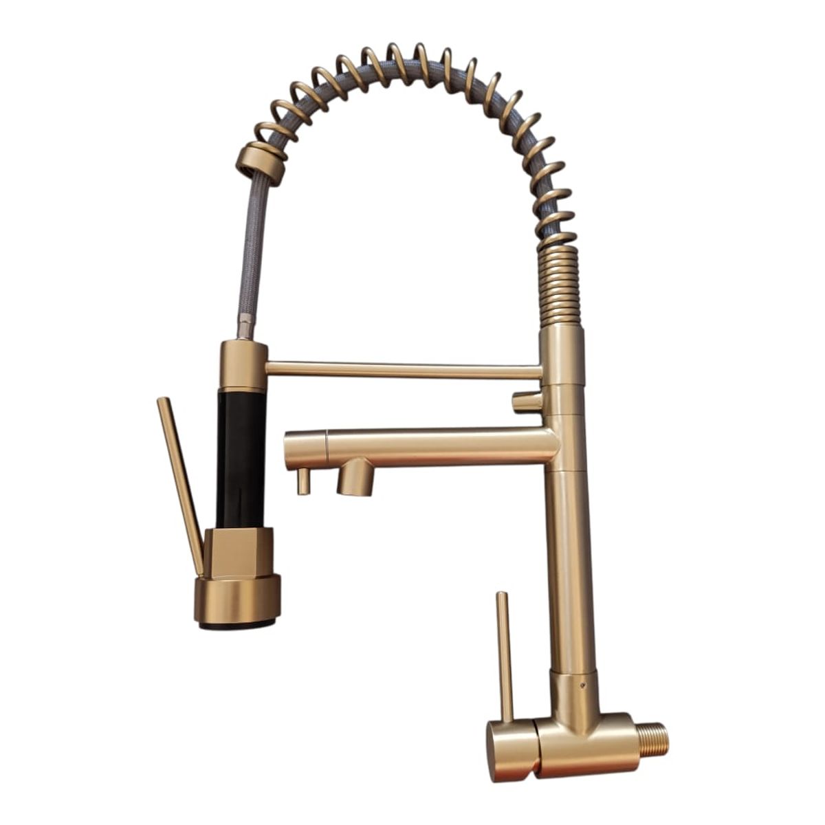 Grifo de Cocina Gourmet a la  Pared acabado Dorado Satinado Acero 304 Premium Agua Fria, marca XM - Foto 2