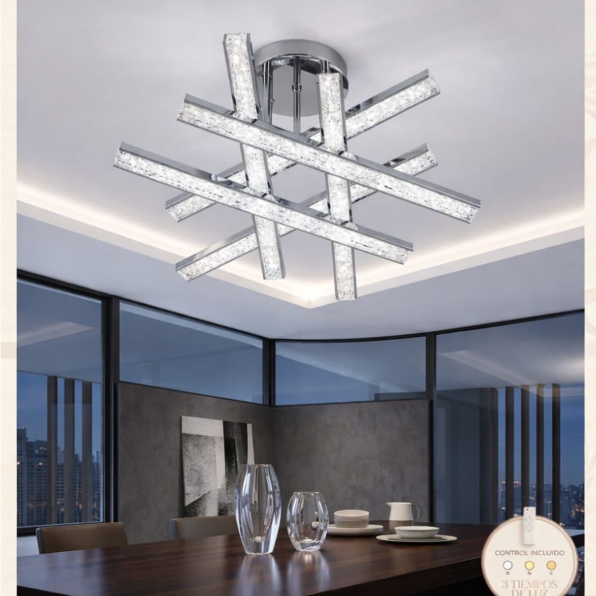 GENERICO - Lámpara Prisma plateado