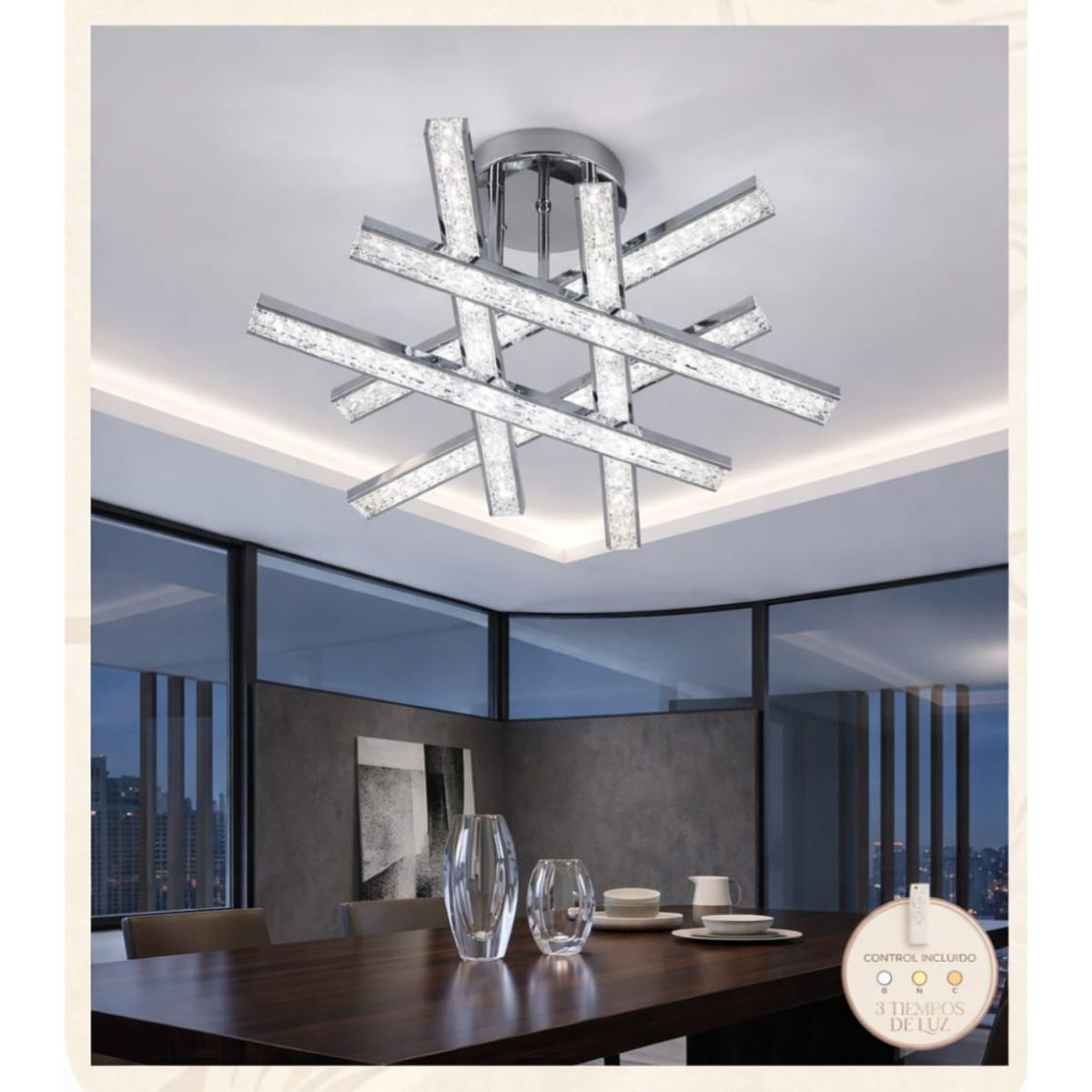 GENERICO - Lámpara Prisma plateado