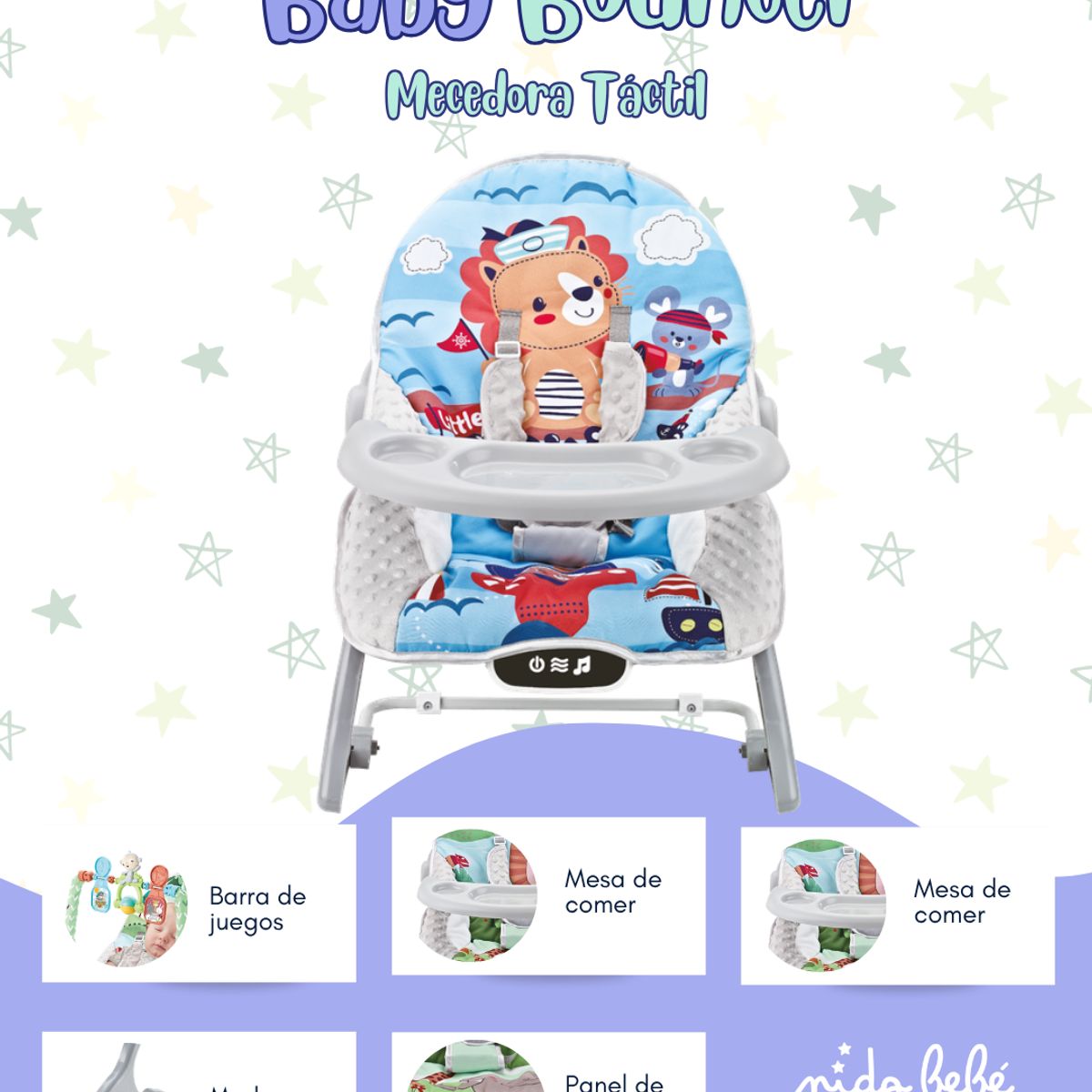 GENERICO - Baby Bouncer  Mecedora Táctil para Bebé DELUXE