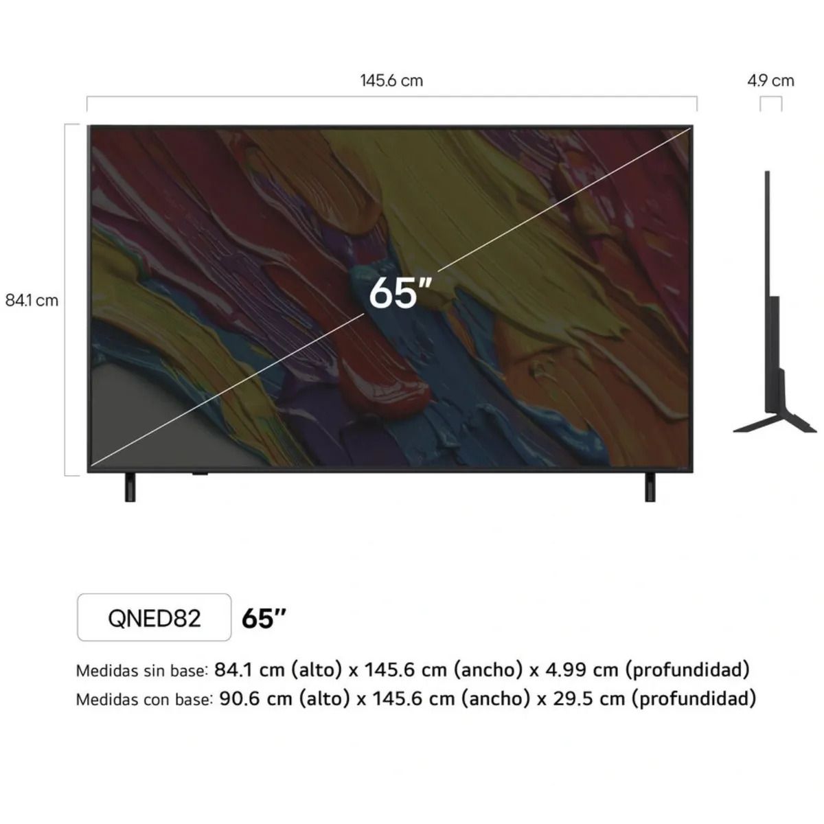 LG - TELEVISOR SMART TV LG QNED 4K 65 65QNED82ASG CON THINQ AI