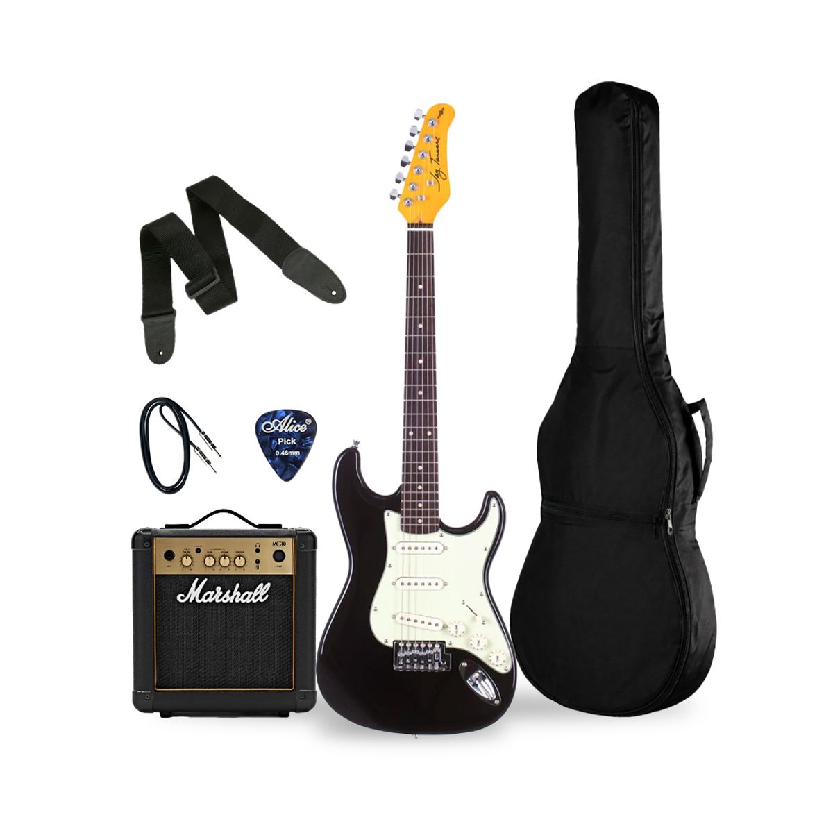 JAY TURSER - PACK GUITARRA ELECTRICA 01 JAY TURSER JT-30-BK-A-U; MARSHALL MG10 AMPLIFICADOR 10W; ACCESORIOS