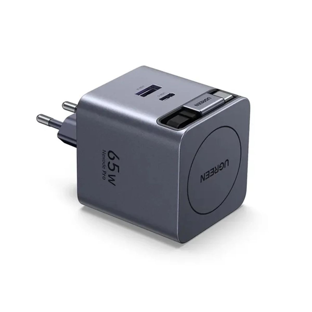 UGREEN - Ugreen Nexode Pro Cargador GaN 65W USB C Cable Retractil Carga Rapida X615 65824