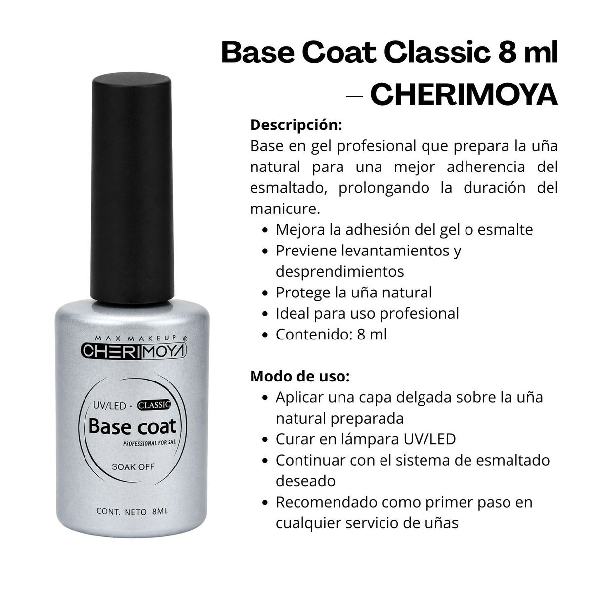GENERICO - Base Coat Classic 8 ml  CHERIMOYA