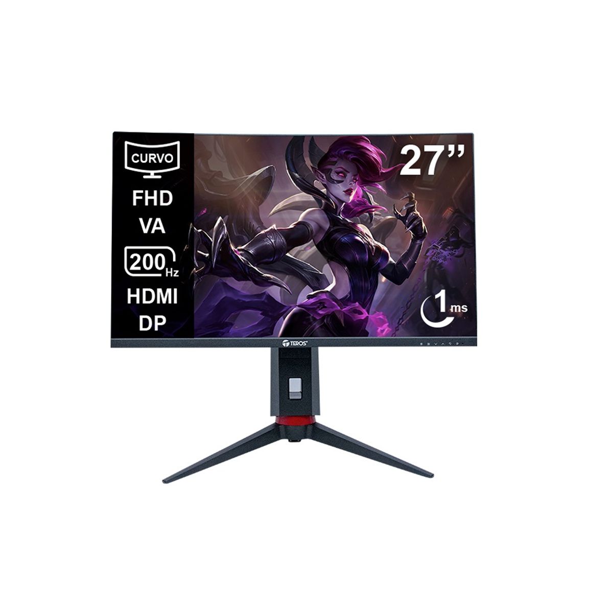 TEROS - Monitor Curvo Teros TE-2788G 27 Pulg FHD VA 200 HZ 1MS HDMI DP Audio Out