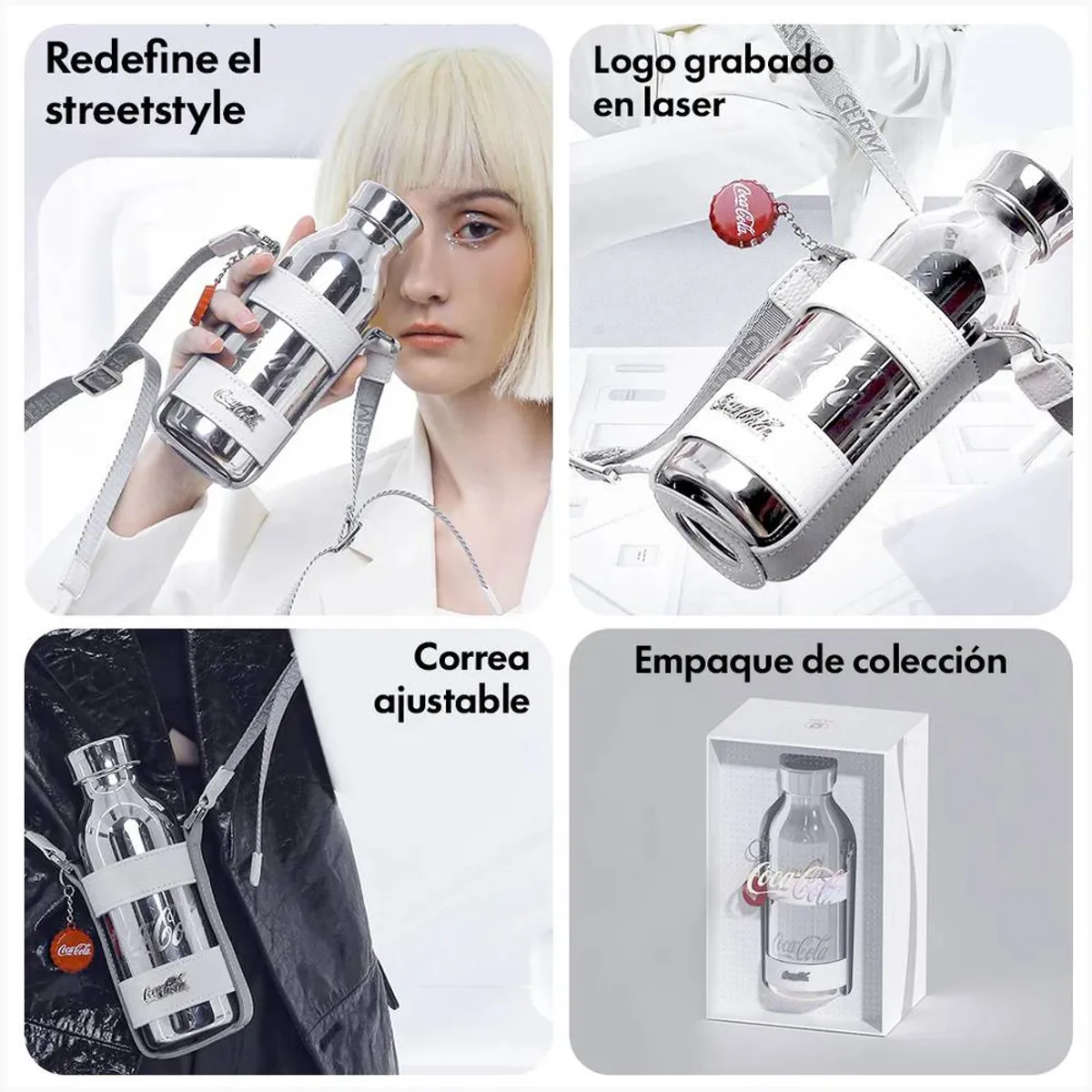 GERM - Botella Térmica Mirror Coca Cola x GERM 430ml 14oz Negro