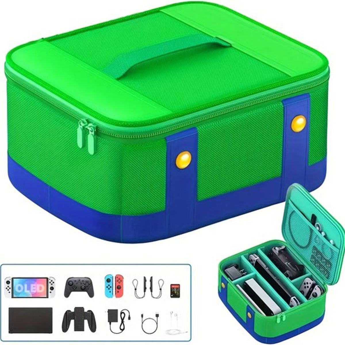 Maleta para consola Verde y Azul transportador de juegos, marca GENERICO - Foto Principal