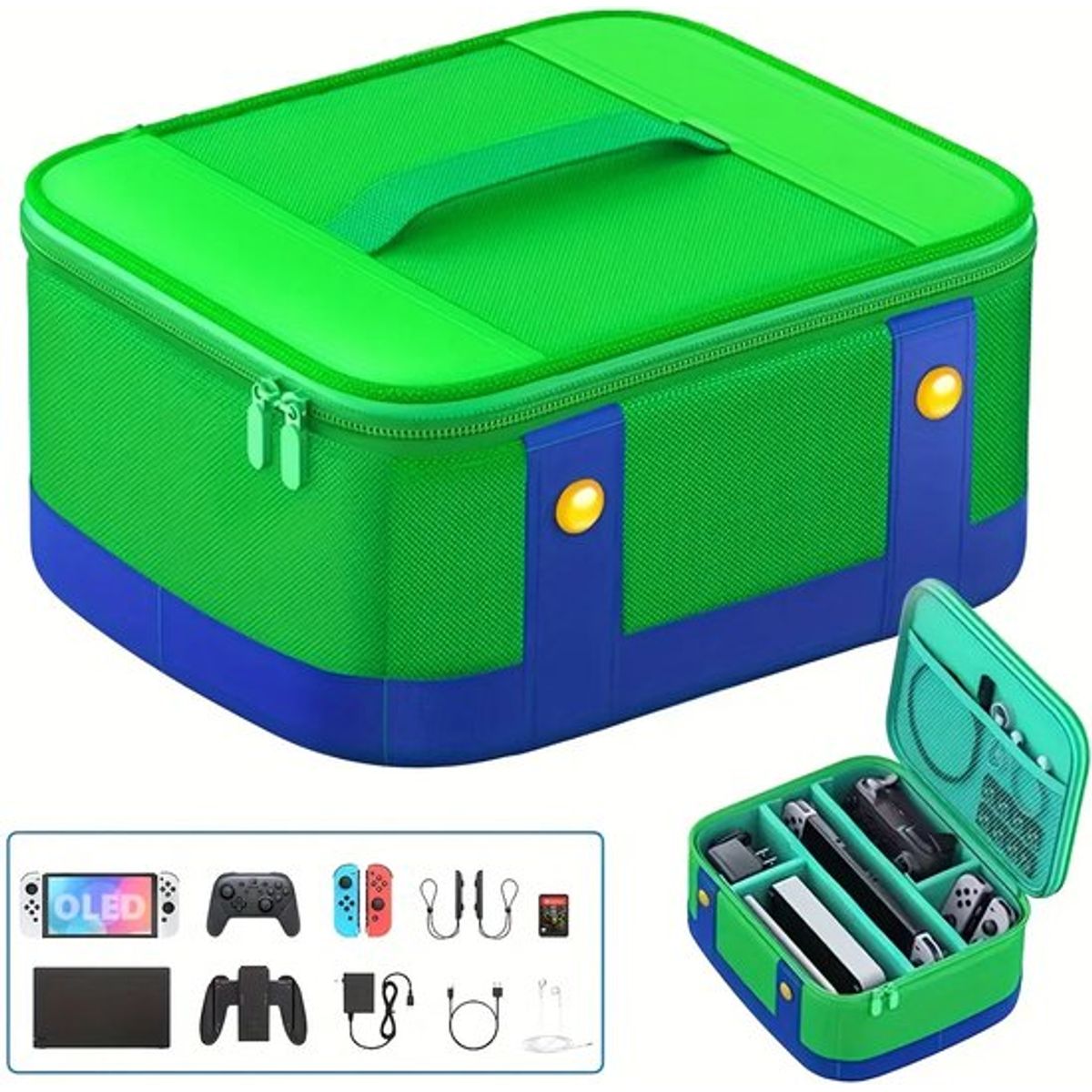 Maleta para consola Verde y Azul transportador de juegos, marca GENERICO - Foto Principal