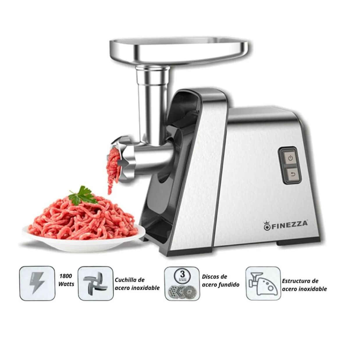 FINEZZA - Moledor de Carne Eléctrica Finezza FZ-102MC 1800 Watts