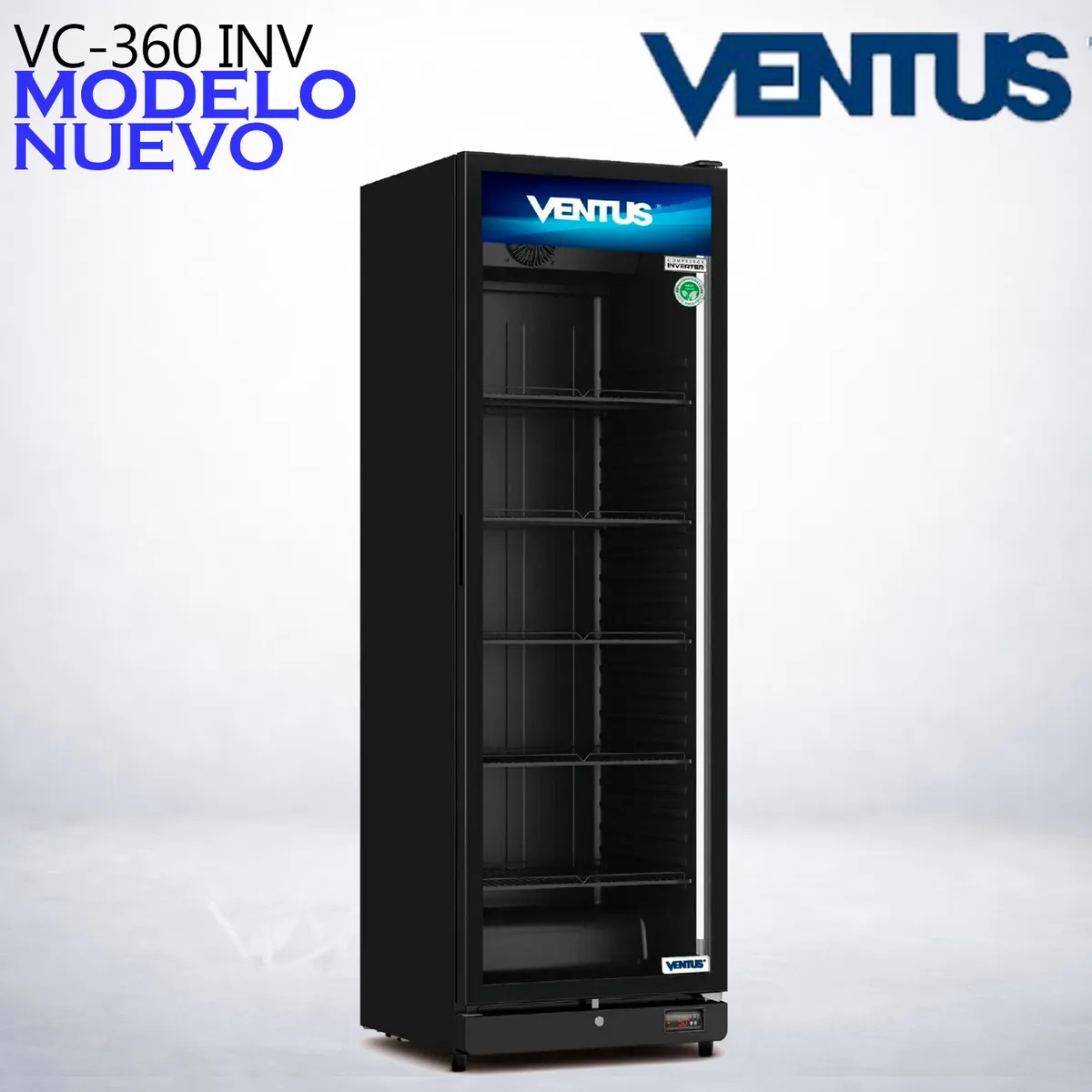 VENTUS - VISICOOLER INVERTER NEGRO 1 PTA 360L VENTUS VC-360 INV