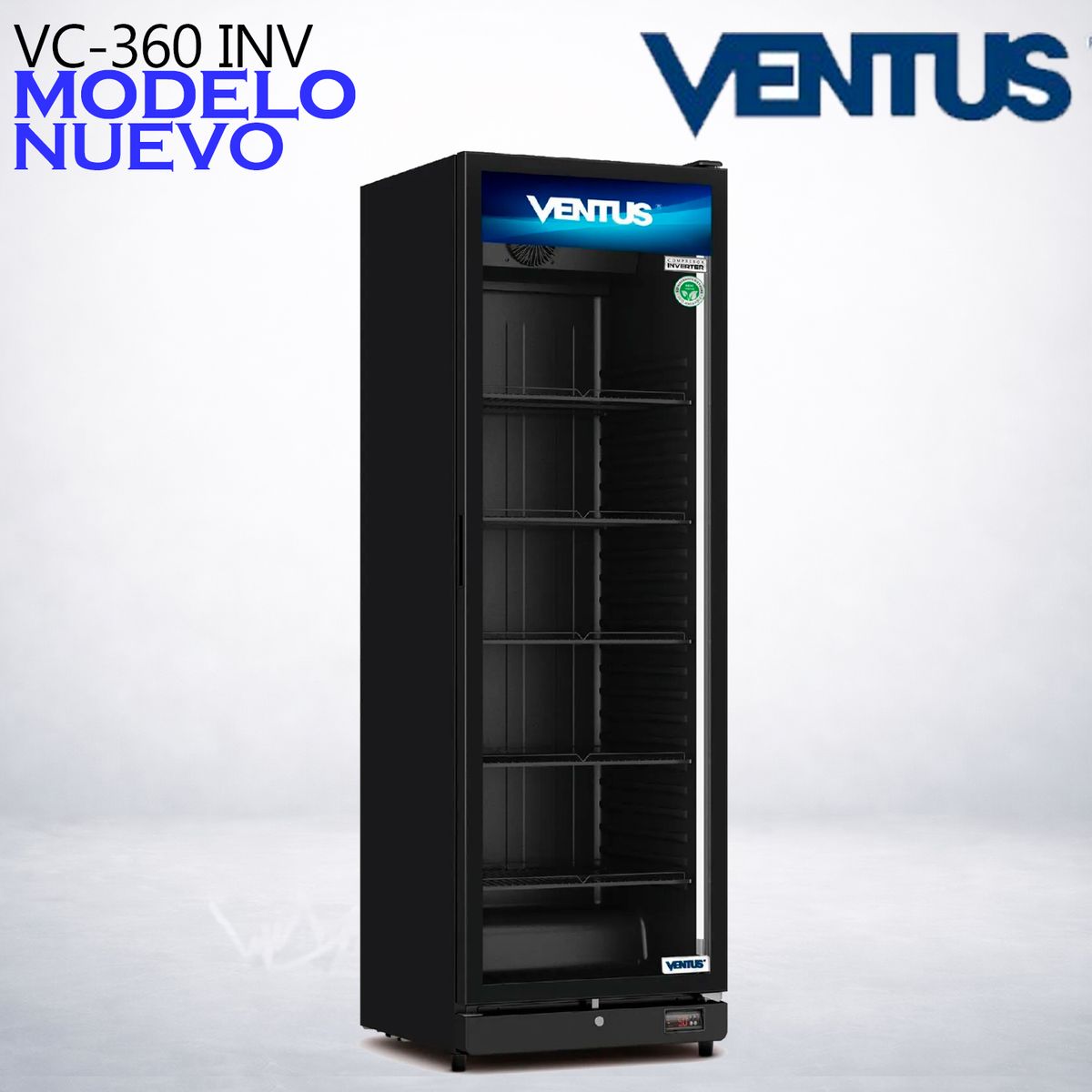 VENTUS - VISICOOLER INVERTER NEGRO 1 PTA 360L VENTUS VC-360 INV