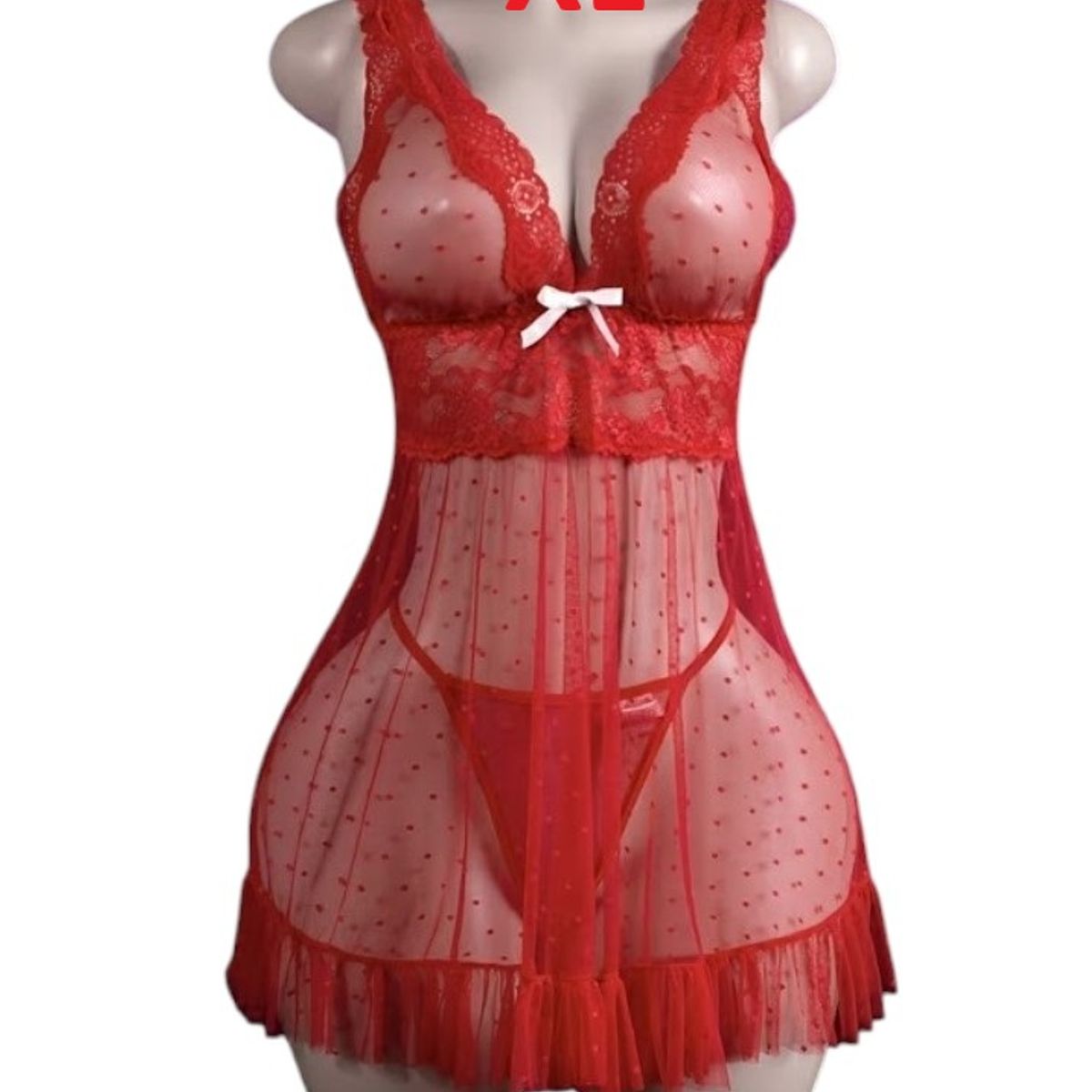 GENERICO - BABYDOLL LENCERIA DE ENCAJE SEXY PIJAMA TALLA XL