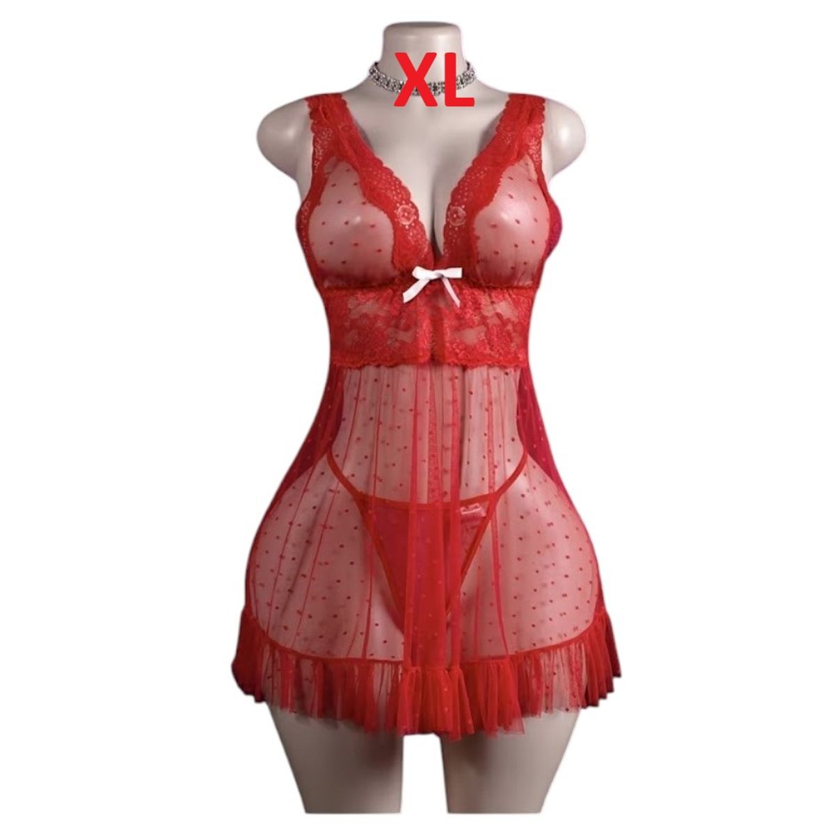 GENERICO - BABYDOLL LENCERIA DE ENCAJE SEXY PIJAMA TALLA XL