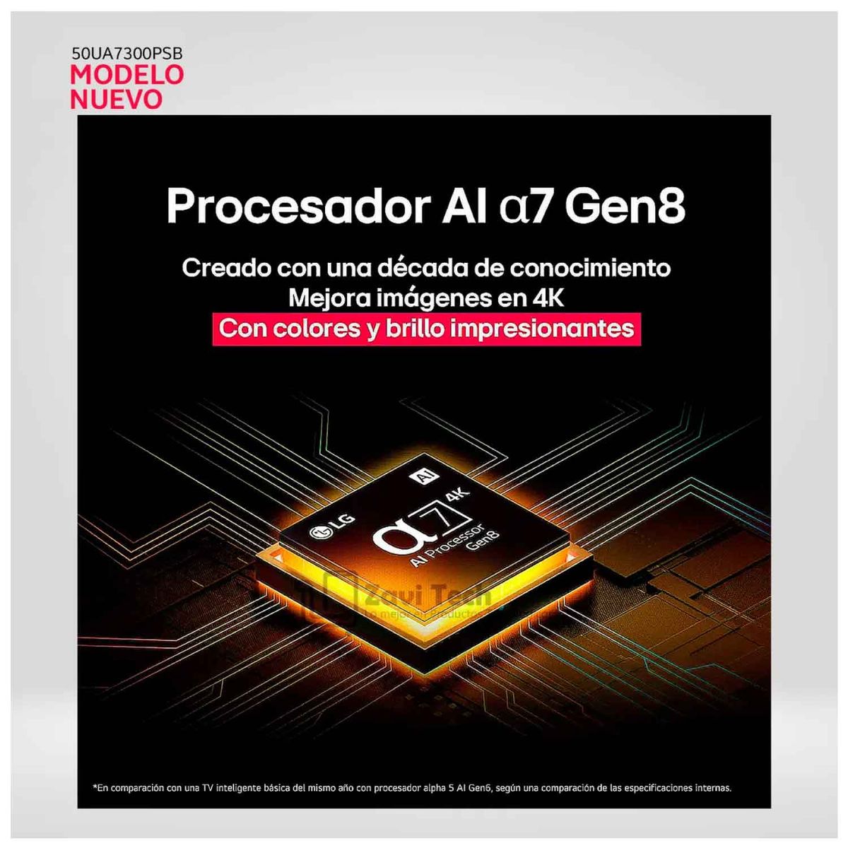 LG - Televisor Lg 50 Pulg Ultra HD 4K AI ThinQ 50UA7300PSB Modelo 2025 + Parlante RNC9 + Rack