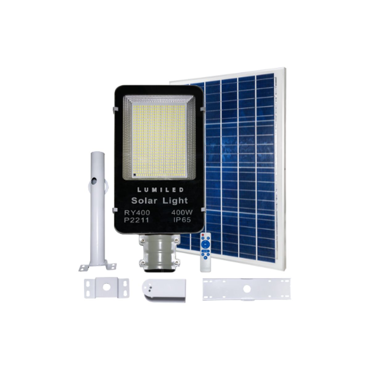 GENERICO - Luminaria Solar 400W Alumbrado Público Exterior con Control Remoto