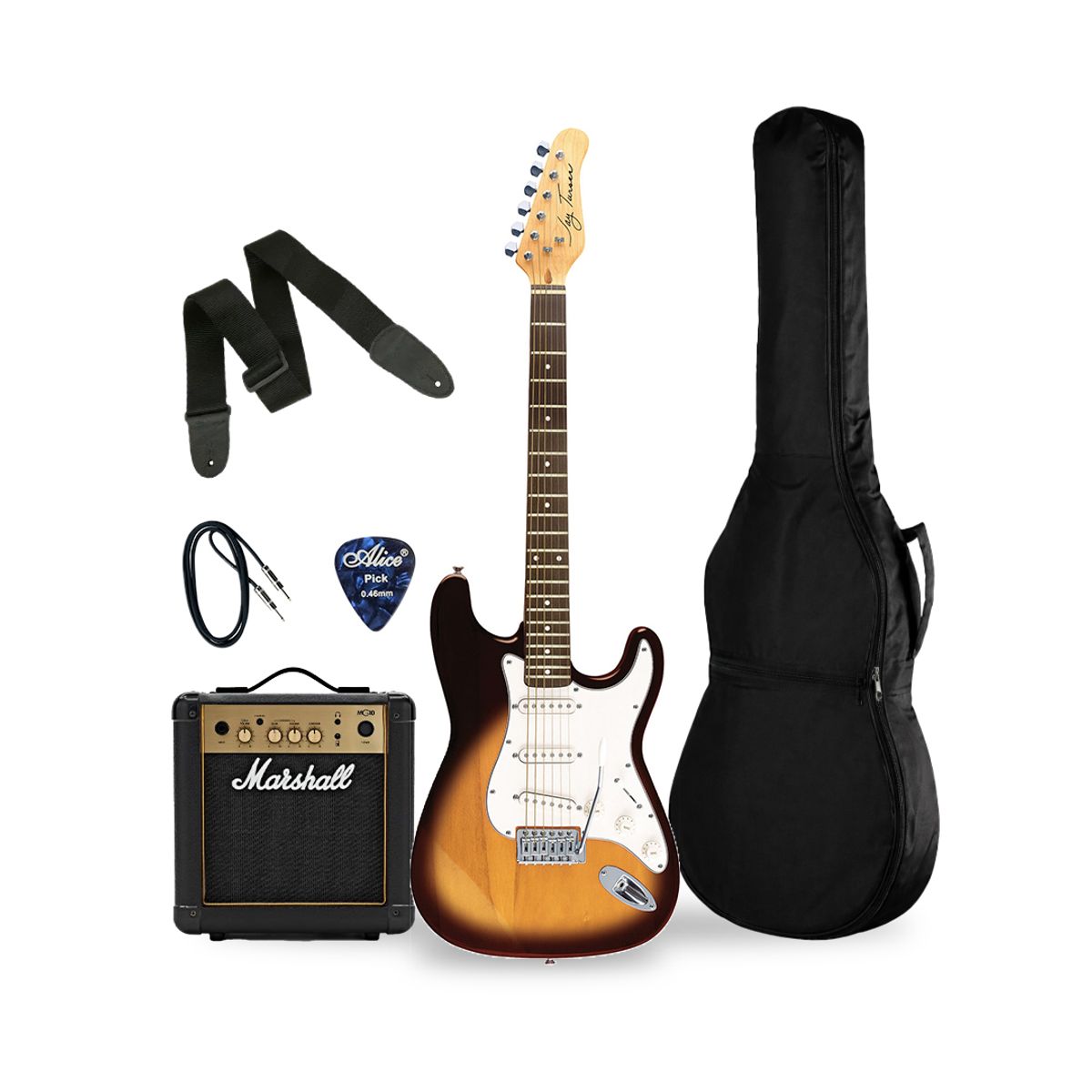 JAY TURSER - PACK GUITARRA ELECTRICA 09 JAY TURSER JT-300-TSB; MARSHALL MG10 AMP. 10W; ACCESORIOS
