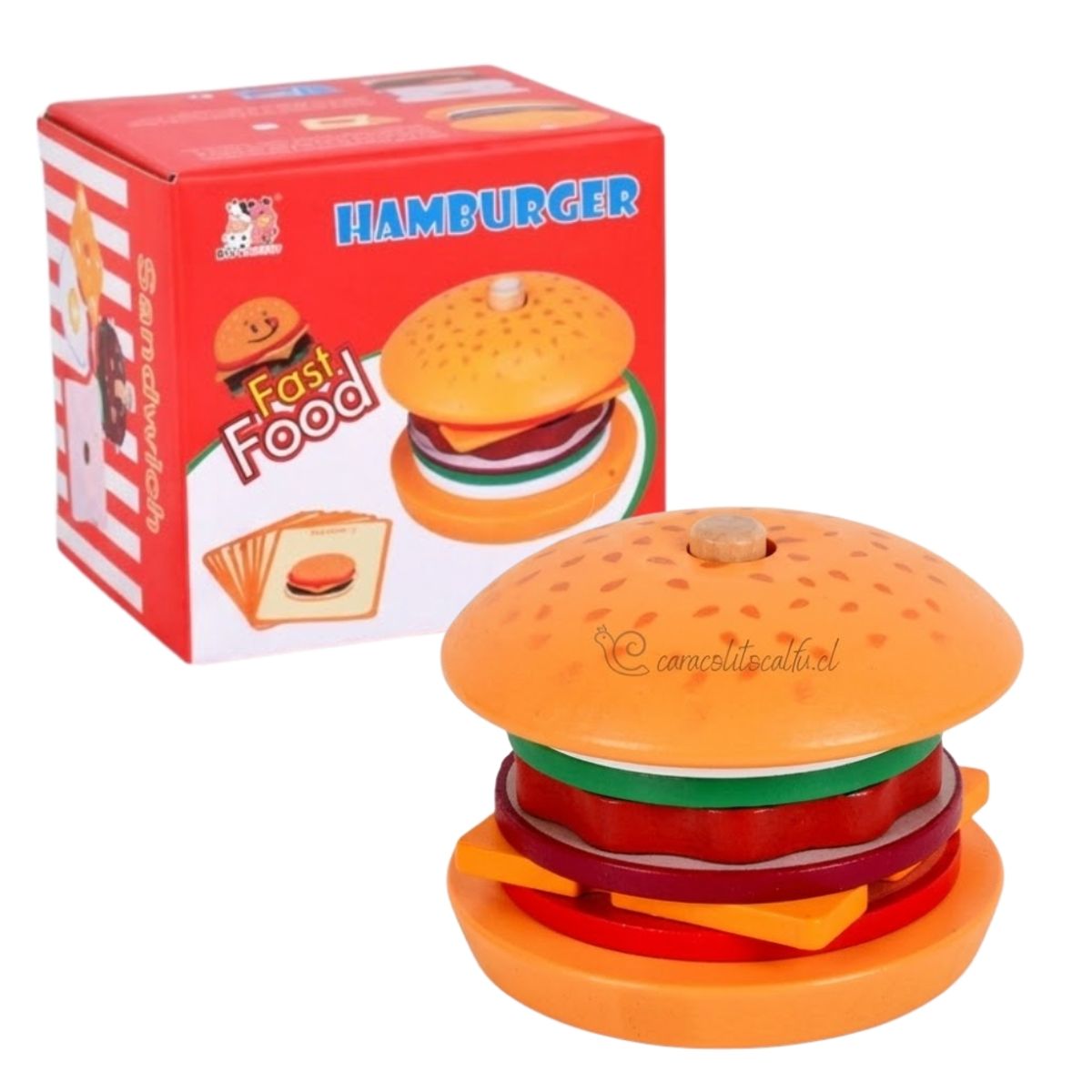 GENERICO - Juego Didáctico Hamburguesa de Madera