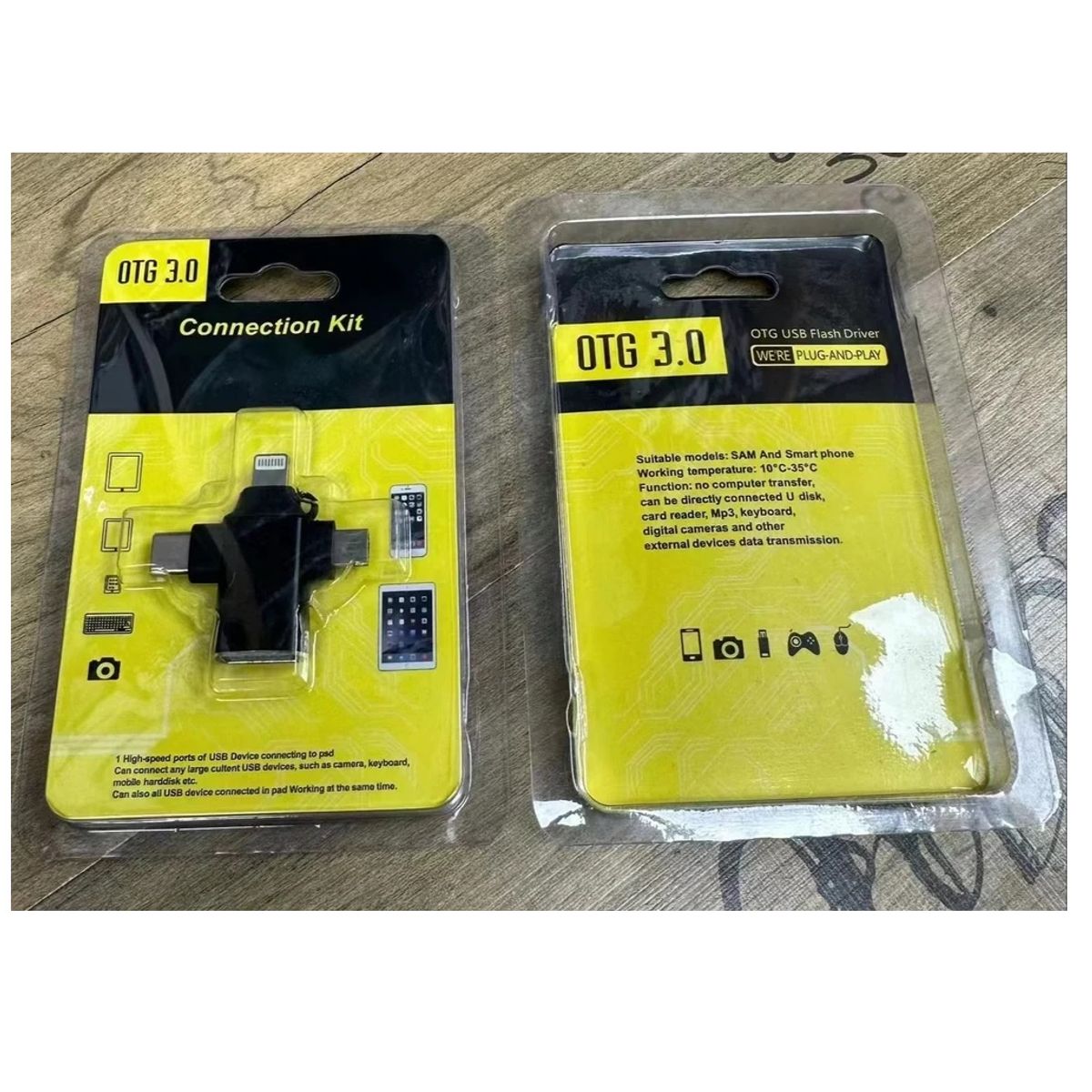 GENERICO - Adaptador 3 En 1 Para Ordenadores Usb Otg V8 Tipo C Lightning  X 2 UND